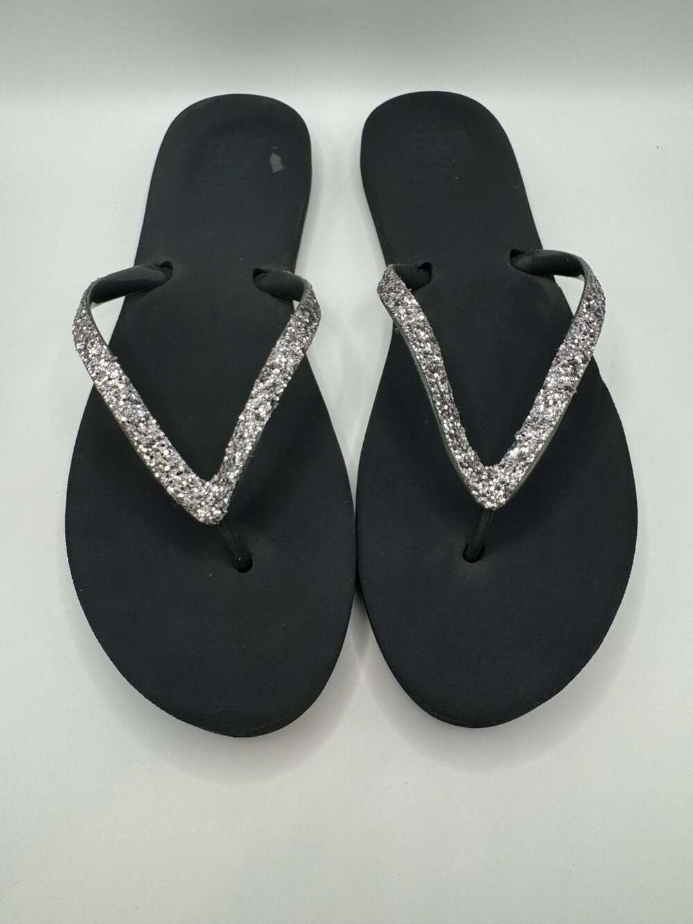 Reef Stargazer Glitter Black Flip Flop Sandals Size 9
